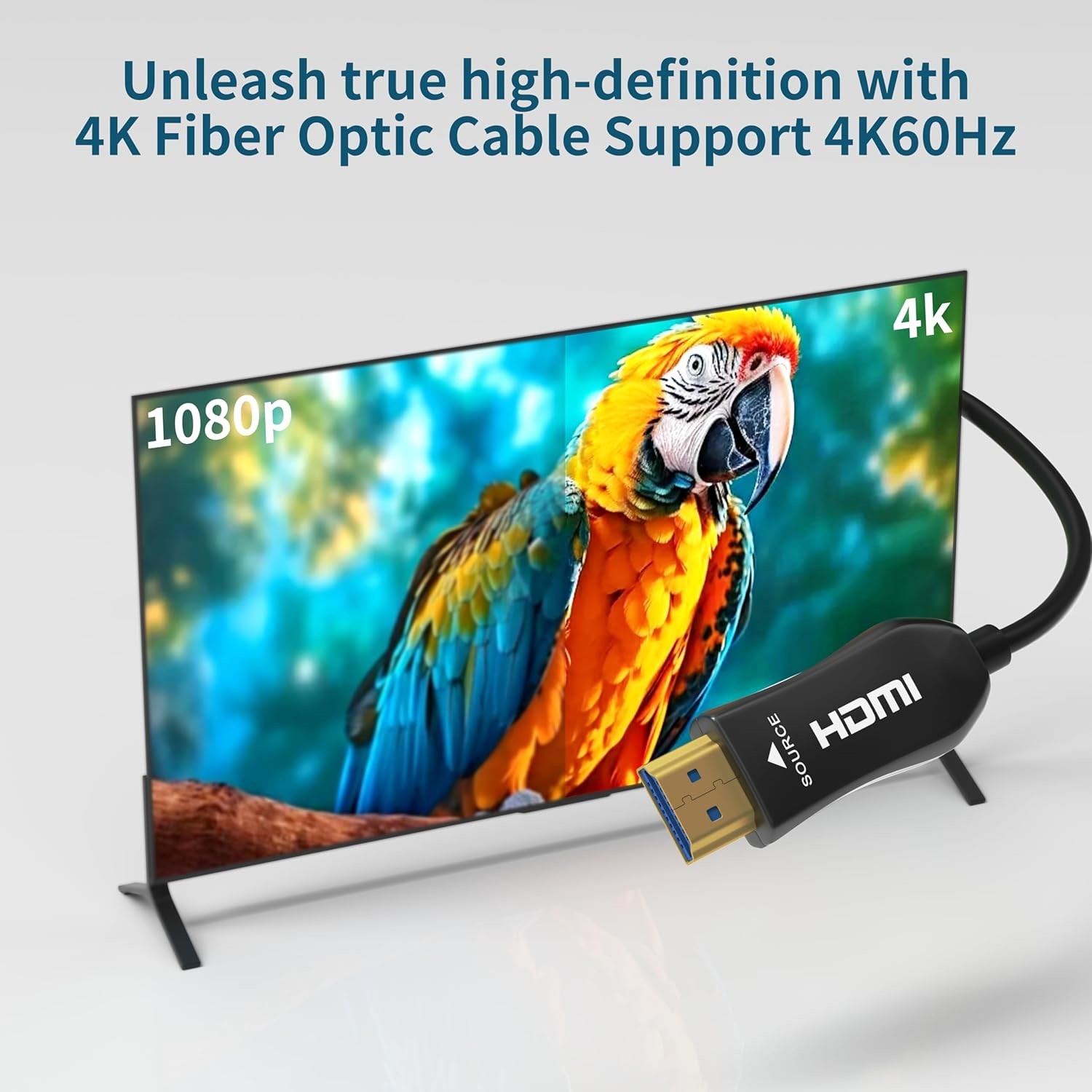 4K HDMI Fiber Optic Cable – Long Distance, No Signal Loss, Ultra HD 60Hz Support