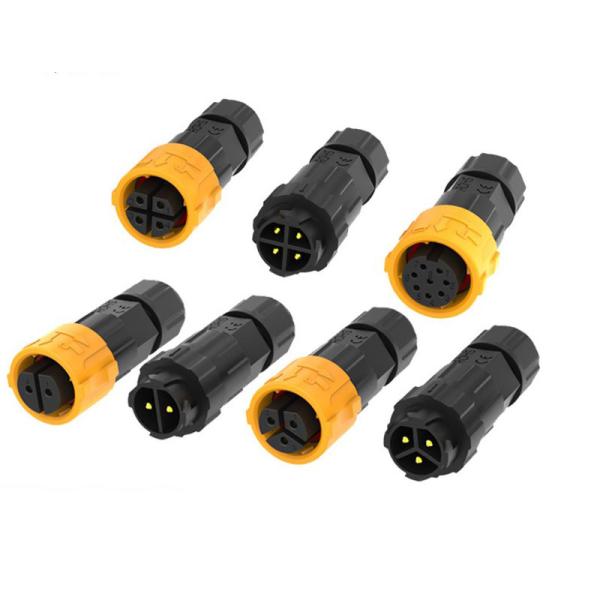 Self Locking Waterproof Signal Connector Panel Mount Assembled Outdoor Lighting