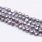Gray 7-8mm Freshwater Cultured Potato Shape Pearls Necklace 100 inches