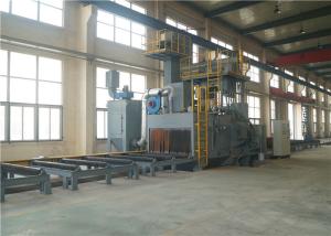 China 8pcs Turbine Roller Conveyor Blast Machine For Steel Plate / Structure / Profile / Beams factory