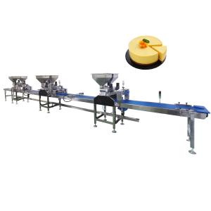 China 8KW Round Mousse Cake Production Line Cream Automatic Filling Machine For Large Scale Production factory