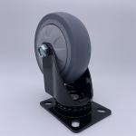 3 Inch TPR Rubber Caster Wheel with Swiveling Top Plate