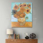 Hand Painted Van Gogh Oil Reproduction, Vincent Sunflowers Still Life Oil