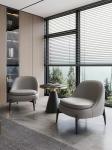 5 Star Hotel Minimalist Style Genuine Leather Sofa Business Chair And Table Set