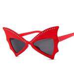 Oversized Women Bat Sharp Rivet Big Frame Sunglasses Personality Dance Party