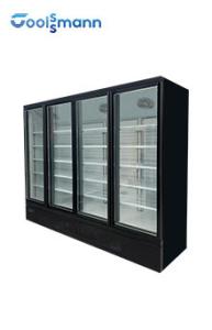 China 1700L Glass Door Display Freezer , LED Glass Front Drink Fridge 2m Height factory