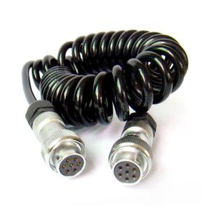 China Retractable Spiral Electrical Cord With 7 Pin Female Plug For Trailer Rear View System factory