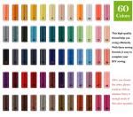 60 Colors Rainbow Polyester Sewing Thread For DIY Machine Embroidery UV Protect