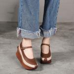S468 Hollow Retro Ethnic Style Slope With Thick-Soled Guangzhou Women'S Shoes