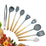 Wood Handle Kitchen Spatula Set , Spatula Kitchen Utensils Holiday Use