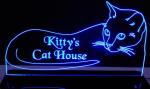12cm Kitten Led Edge Lit Sign Custom Acrylic Edge Lit Signs Purple