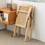 Wooden Rattan Folding Living Room Dining Chairs Modern Design Style for Dining