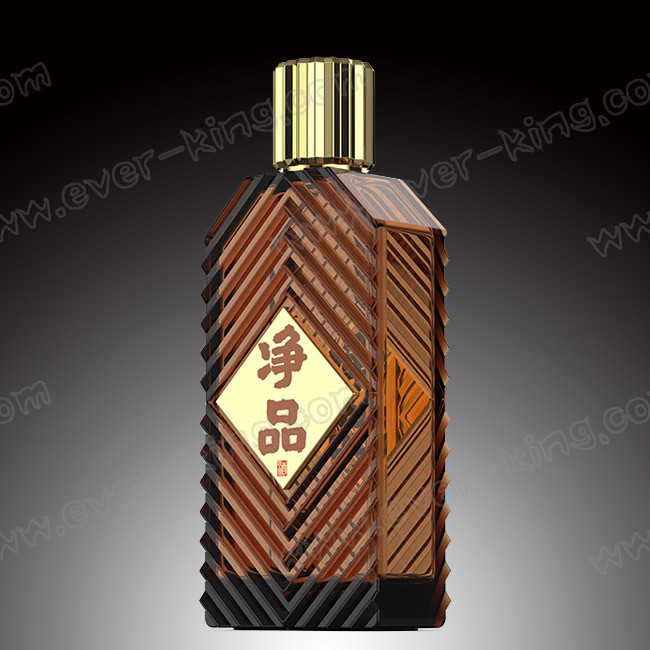 Cork Crystal Rum Liquor Glass Bottles Luxury Custom Design 700ml