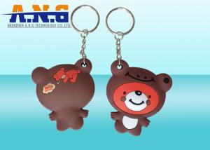 China Passive waterproof key fob , RFID Key Ring with Lovely Bear Logo factory