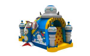 China Inflatable Combos 1000D Fireproof Inflatable Jump House Castle Space World Blow Up Bounce House factory