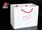 White Card Paper Custom Printed Grocery Bags , Personalized Paper Wine Bottle