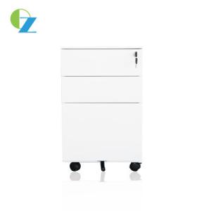 China Office Steel Mobile Pedestal Cabinet With 3 Drawer Goose Neck Handle factory