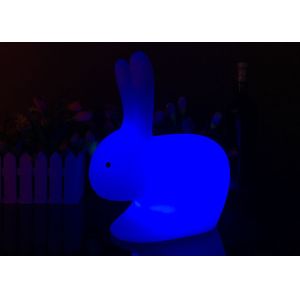 Cute Bunny Shaped LED Night Light , White Rabbit Lamp 16 Colors Changing