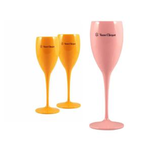 China Yellow Pink Veuve Clicquot Plastic Champagne Flutes Glass Recyclable  factory