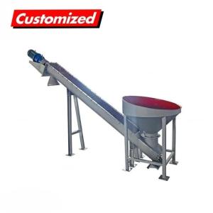 China Heat Resistant OEM Custom Plastic Grain Helical Inclined Screw Conveyor for Conveying Ice factory