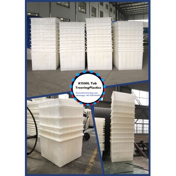 Roto Molded Poly Box Truck Large Square Mobile Laundry Trolley With Plastic Tank