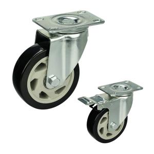 China 4 Inch Black PVC Hollow Core Caster Wheel Swivel Plate Ball Bearing factory
