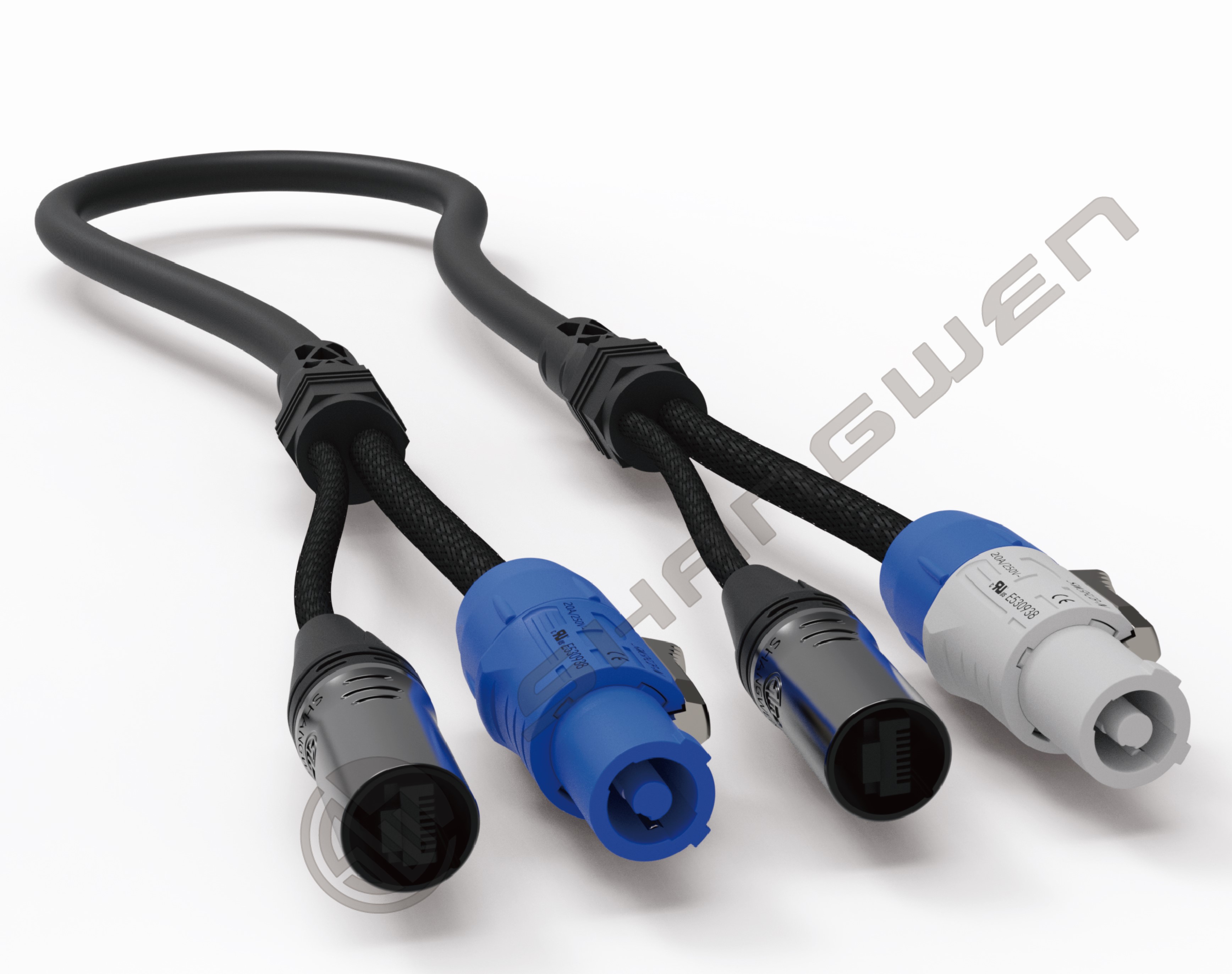 XLR Female and Male Powercon Combination Cable Power and 3pin DMX SJT Signal Cable 2in1 in and Out Power Hybrid Cable
