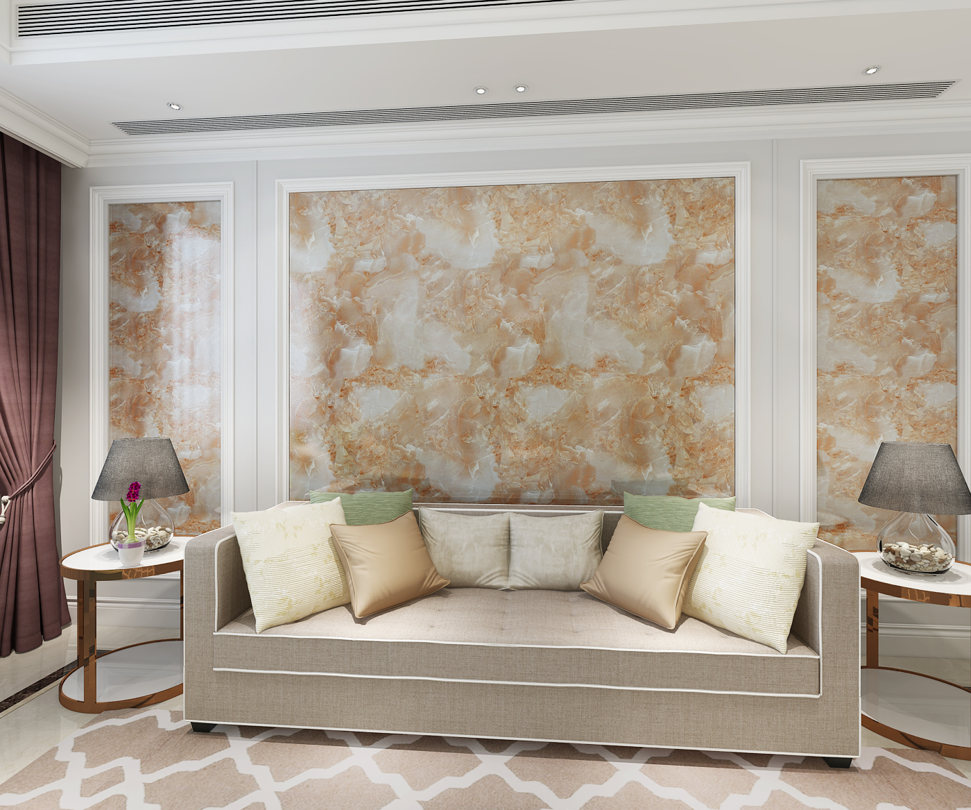 Peel Stick Marble Wallpaper 3D Foam Contact Paper Roll Size 0.6*100m for Hotel Decoration