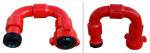 Red High Pressure Tube Fittings , 2" X Fig 1502 Pipe Swivel Joint Long Radius