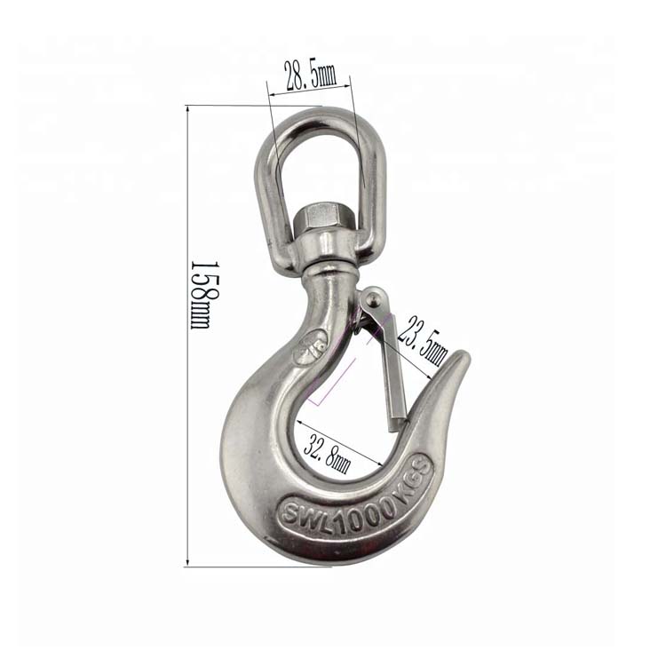 316 Stainless Steel Swivel Eye Crane Hook for Heavy Duty Marine Water Treatment Needs