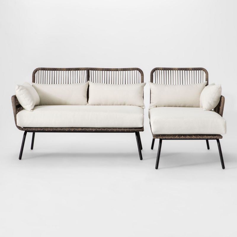 Leisure Outdoor Garden Set with Handmade Wicker Woven Furniture and Sectional Sofa