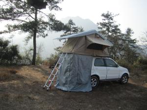 China Anti Water Car Roof Mounted Tent With 2M Extendable Aluminum Ladder factory