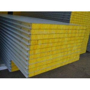 China Aluminum Foam RAL Color Customized Glasswool Exterior Wall Sandwich Panel 64kg/M3 Density on sale