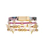 Flat Clasp Hematite Beaded Bracelets Sets 1mm silk jasper cord