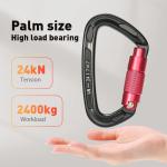 24KN Heavy Duty Auto Locking Climbing Carabiner Clips Twist Lock for Adventure