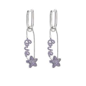 China 925 Sterling Silver Crystal Jewelry Hoop Earrings Zircon For Anniversary Wedding factory