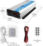 3000W Pure Sine Wave Power Inverter DC12V To AC120V With Remote Control
