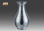 Modern Luxury Fiberglass Flower Pot Table Vase Plant Pots Silver Mosaic Glass