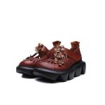 S373 Huizumei New Ethnic Style Flower Thick-Soled Women'S Sandals 2020 Leather