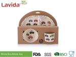 Colorful Cartoon Cars Style Bamboo Childrens Dinner Set , Reusable Baby Bamboo