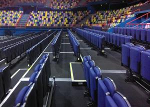 China Upholstered Retractable Grandstands Seating With Double Row Platform factory