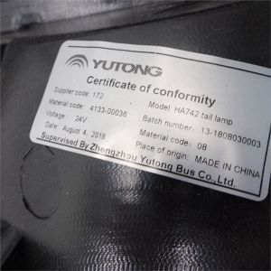 China Yutong With Rear Tail Light 4133-00036 on sale