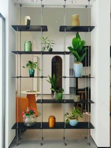 China Living Room Custom Stainless Steel Shelf Office Decorative Storage Shelf factory