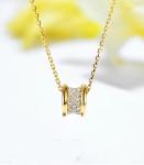 9mm Good Luck Charm Necklace 0.35ct 18k Solid Yellow Gold