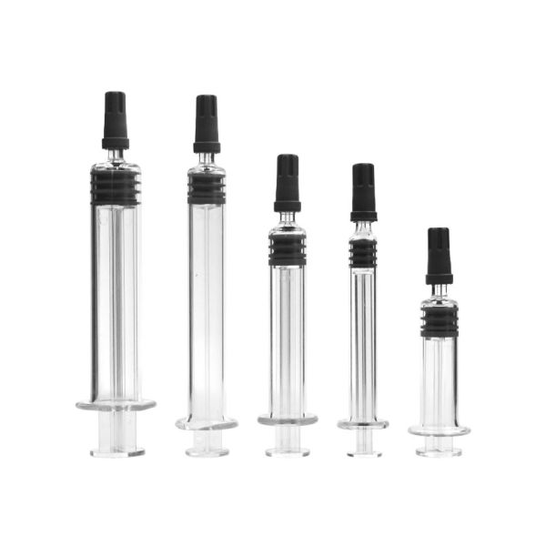China Plastic Plunger Non Disposable 200cc Borosilicate Glass Syringe factory