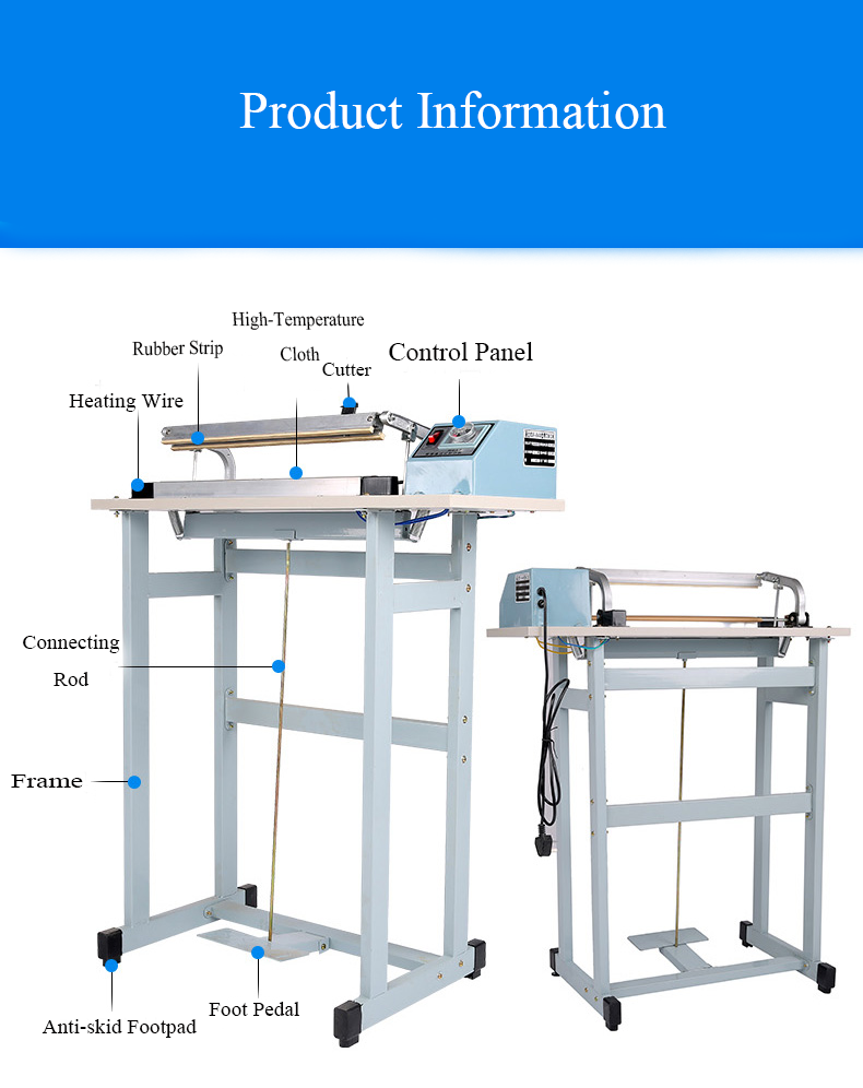 Carry Sword Pedal Sealer Machine Cutter Type Sealer for Big Bag Retail Food Packaging