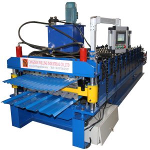 Glazed Tile Roof 0.25 Double Layer Roll Forming Machine Gearbox Drive Plc