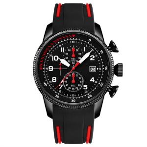 China Multifunctional Mens Aviation Watches Quartz Movement with Silicone Band factory