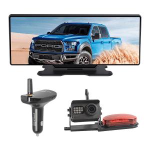 China Night Vision 33ft Mirror Dash Cam Backup Camera 12 Inch Touch Screen factory