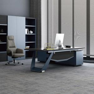 China Black Executive Office Desks Depth 900mm Melamine Board With PVC Edging factory